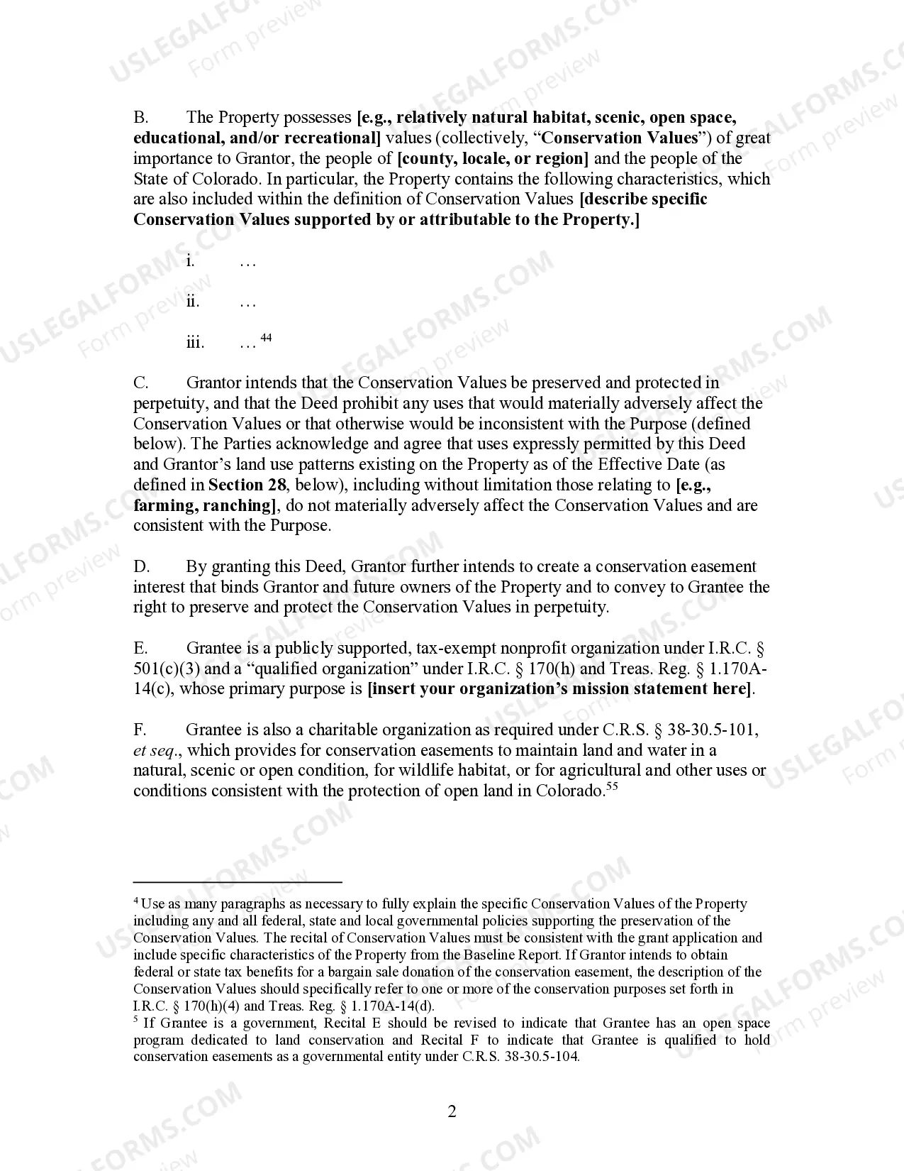 Preview Deed of Conservative Easement