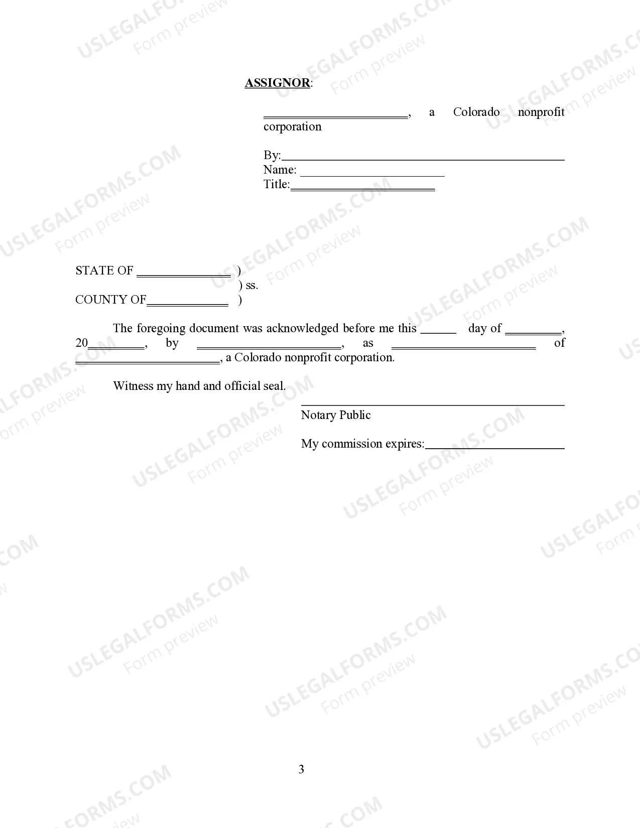 Preview Assignment of Interest in Deed of Conservation Easement