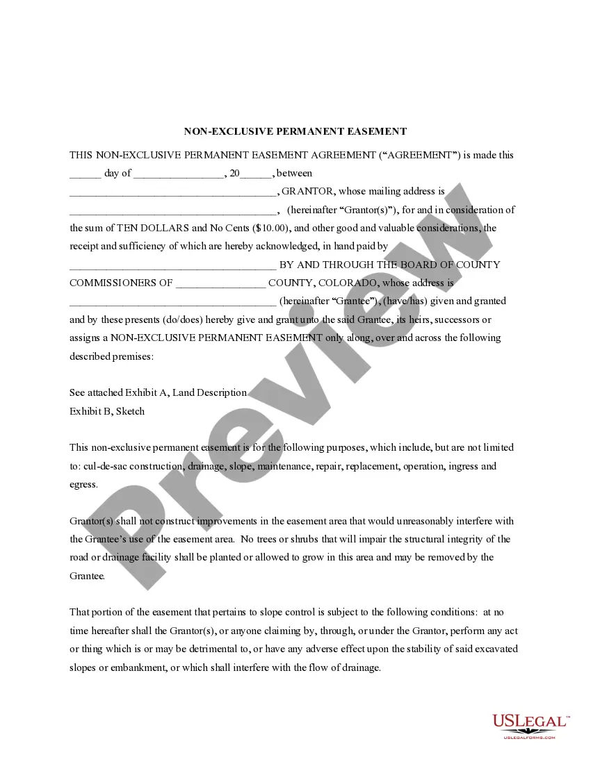 Preview Non-Exclusive Permanent Easement