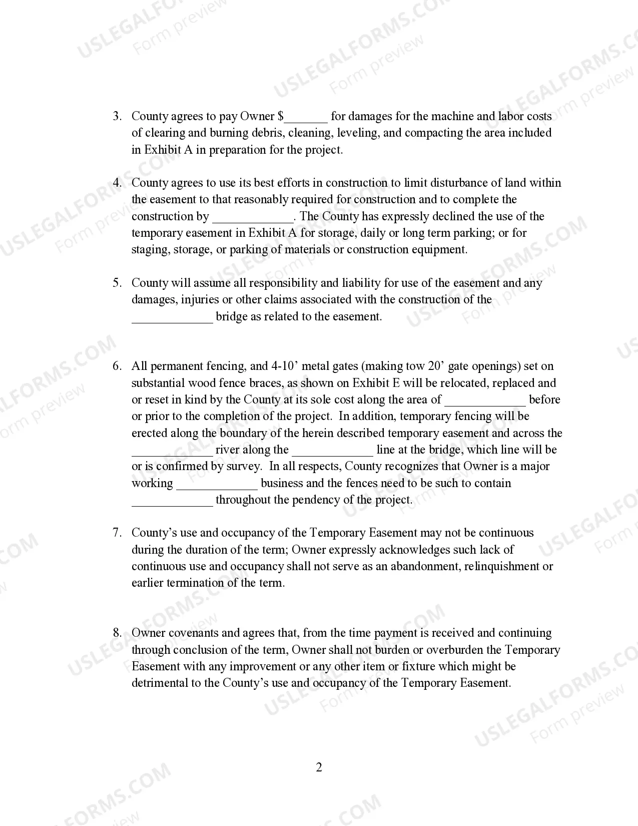 Preview Temporary Construction Easement Agreement