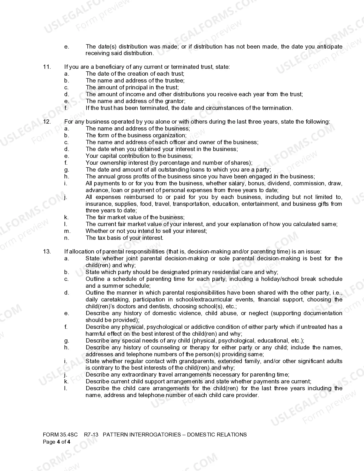 Preview Pattern Request for Production of Documents - Domestic Relations