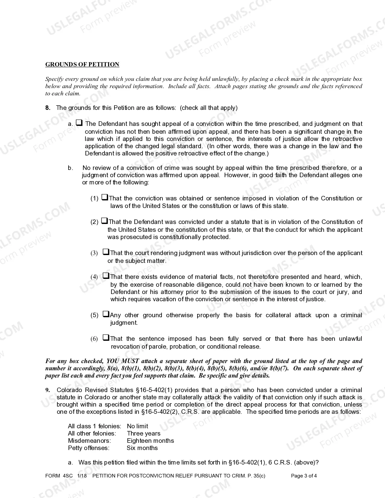 Preview Petition for Post Conviction Relief Pursuant Crim. P. 35(C)