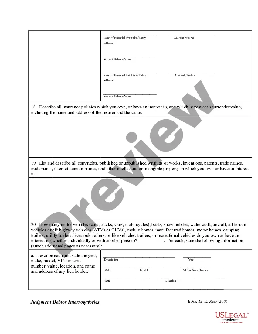 Preview Interrogatories to Judgment Debtor