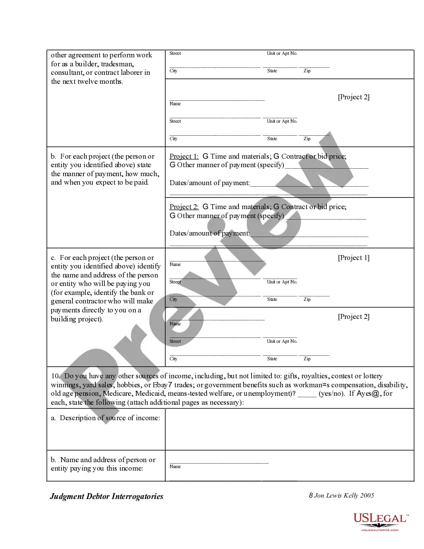 Preview Interrogatories to Judgment Debtor