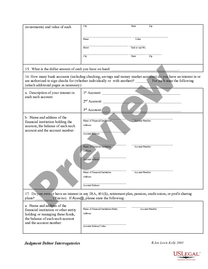 Preview Interrogatories to Judgment Debtor