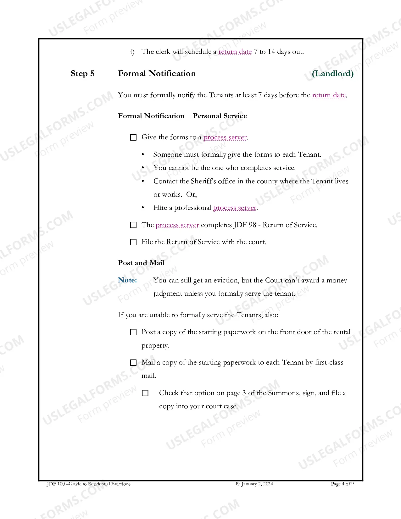 Preview Guide to Residential Evictions
