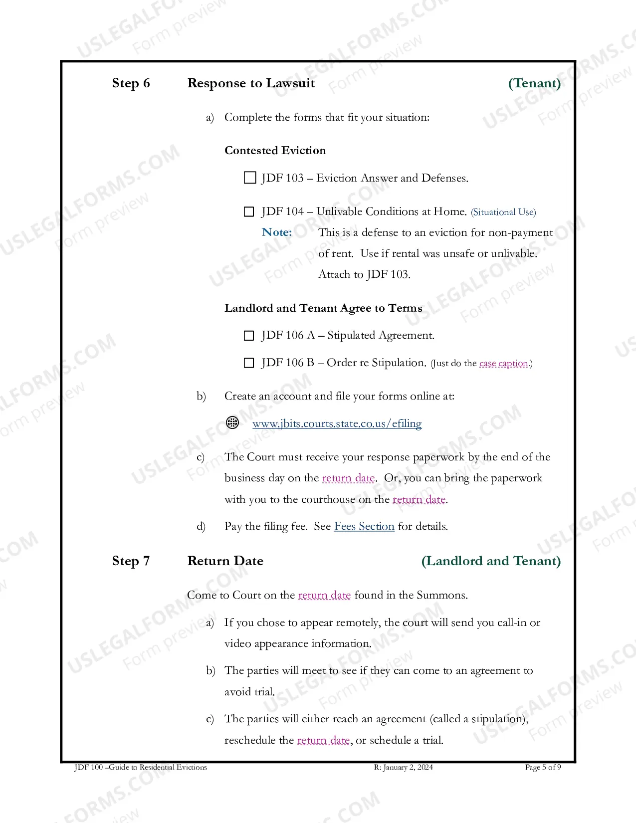 Preview Guide to Residential Evictions
