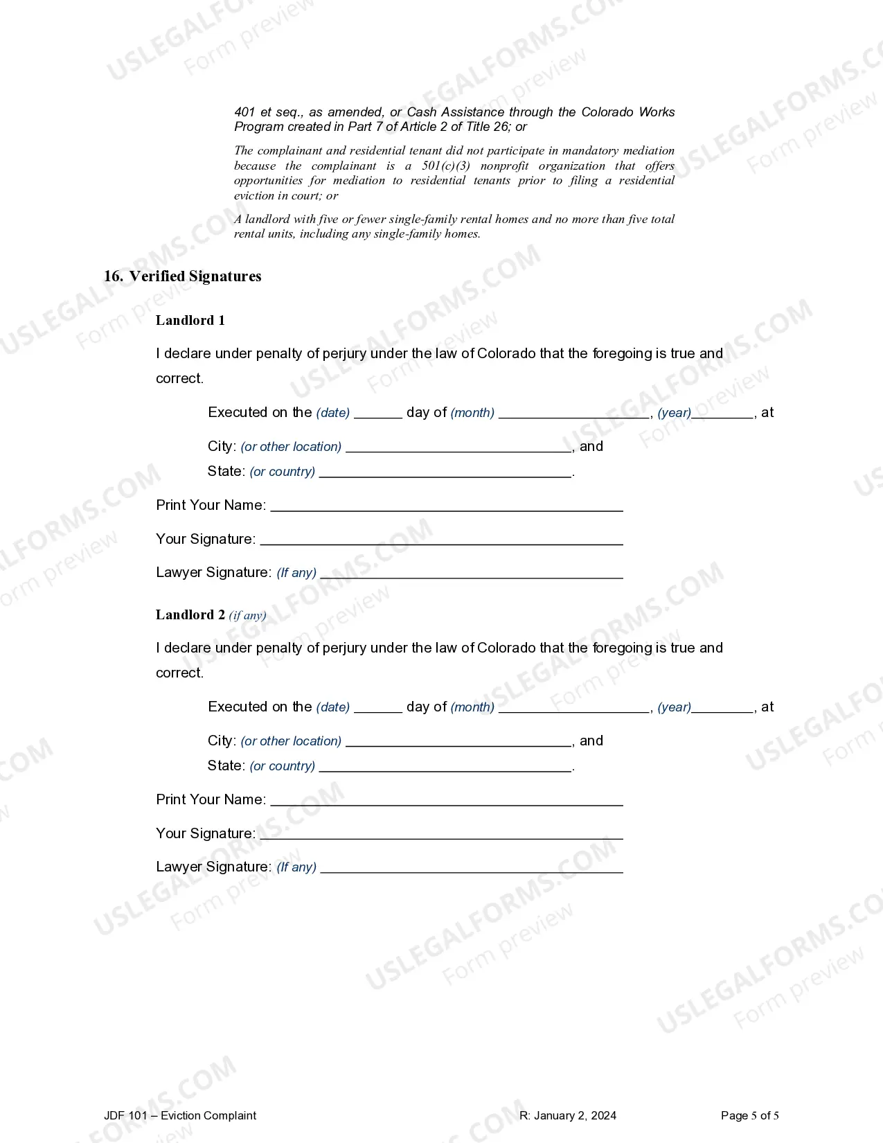 Preview Eviction Complaint - Residential Tenancy