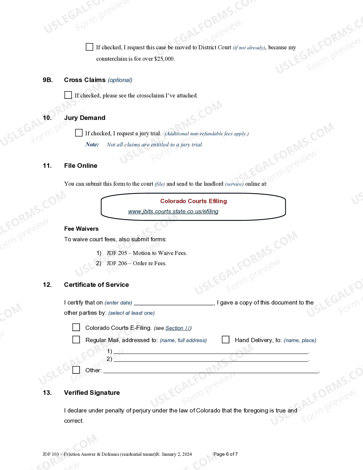 Preview Eviction Answer - Residential Tenancy