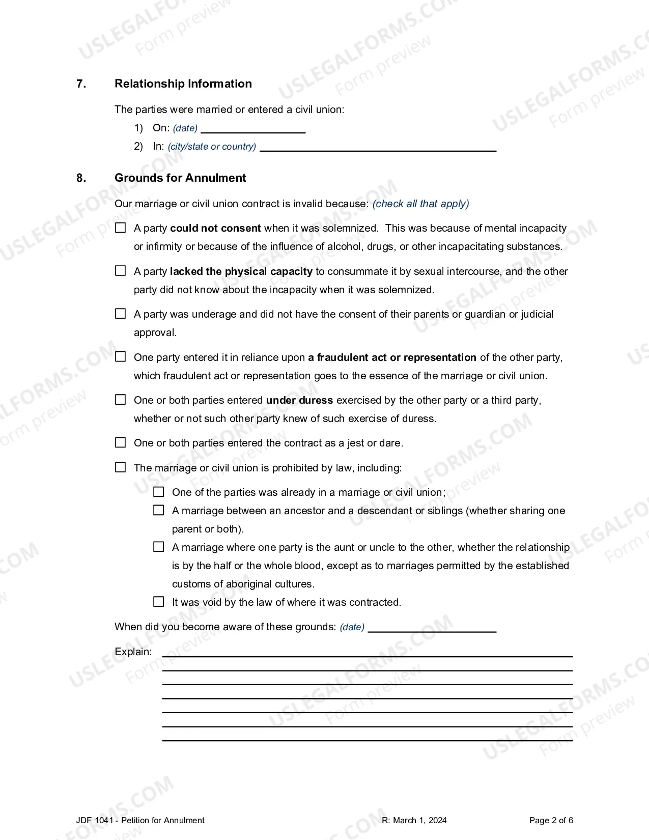 Preview Petition for Annulment - Invalidity