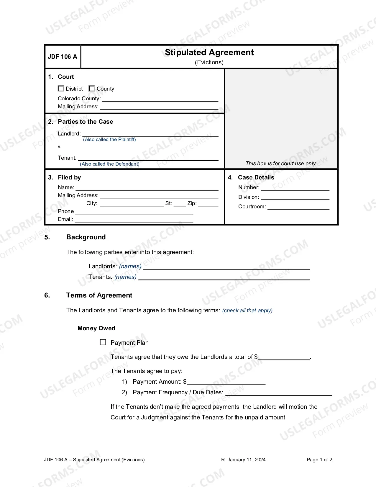 Preview Stipulated Agreement - Evictions