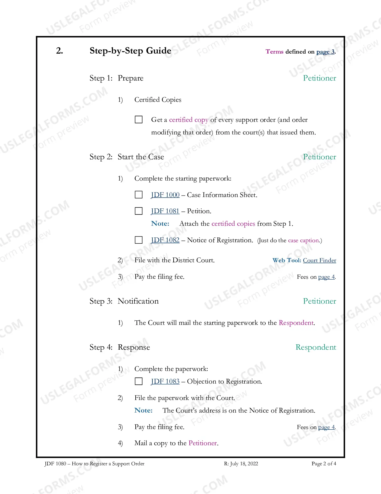 Preview How to Register a Support Order
