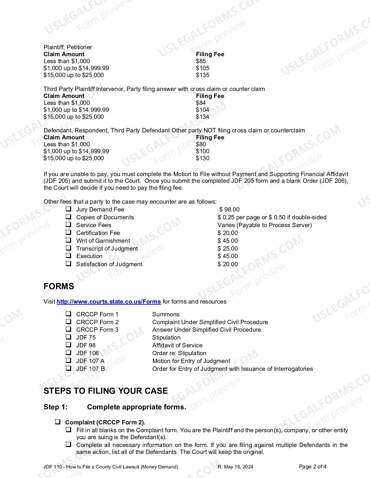 Preview How to File a County Civil Lawsuit - Money Demand