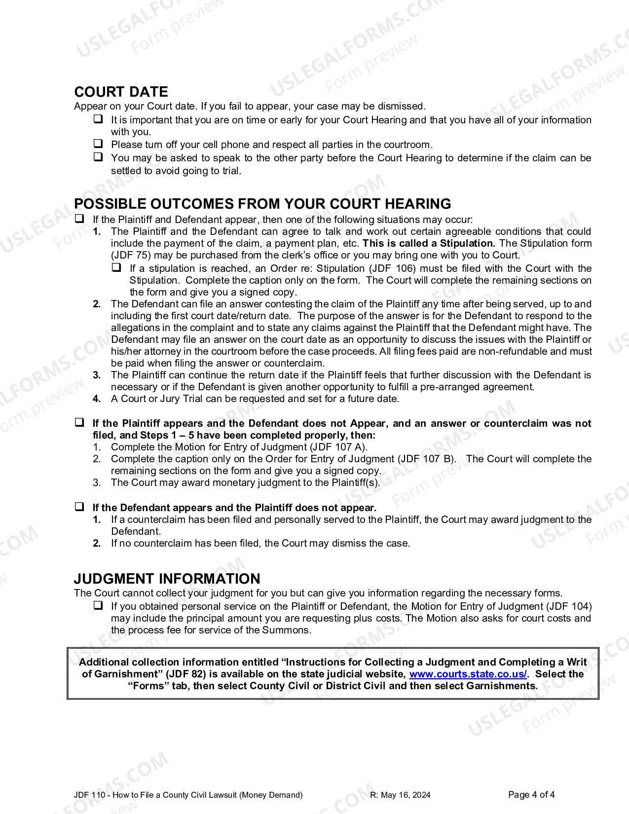 Preview How to File a County Civil Lawsuit - Money Demand