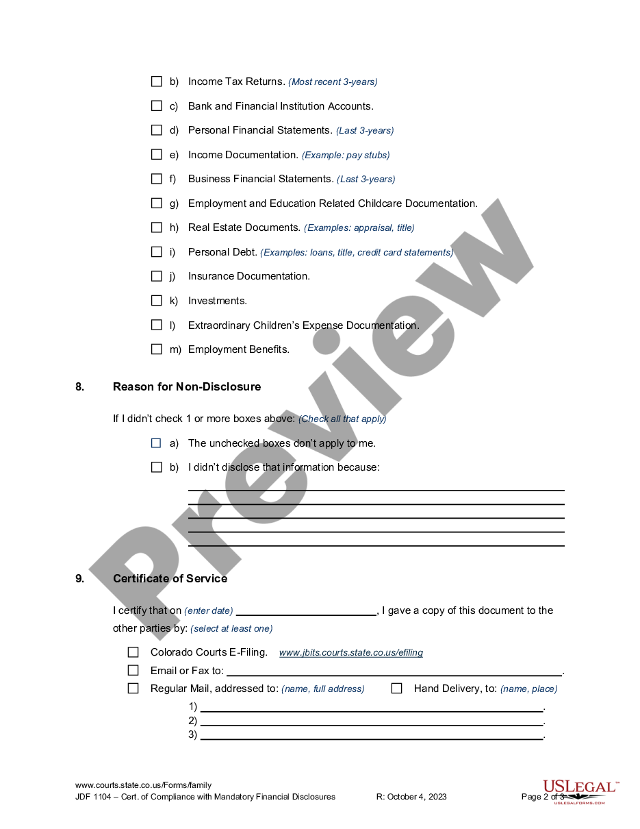 page 1 Certificate of Compliance with C.R.C.P. 16.2 preview