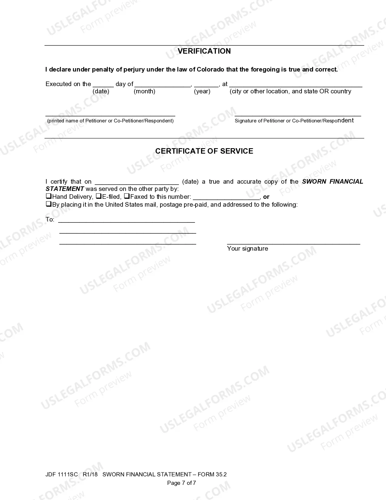 Preview Sworn Financial Statement