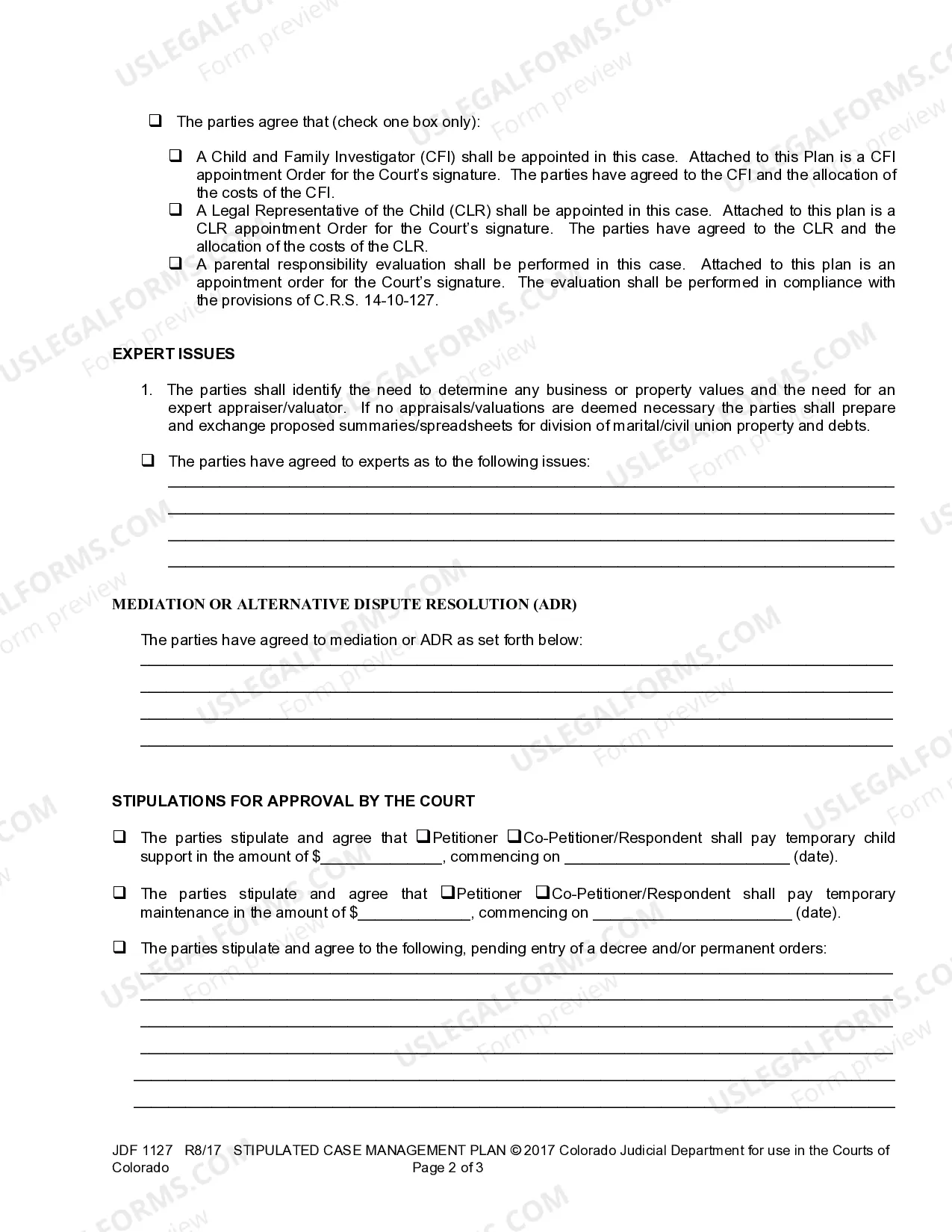 Preview Stipulated Case Management Plan