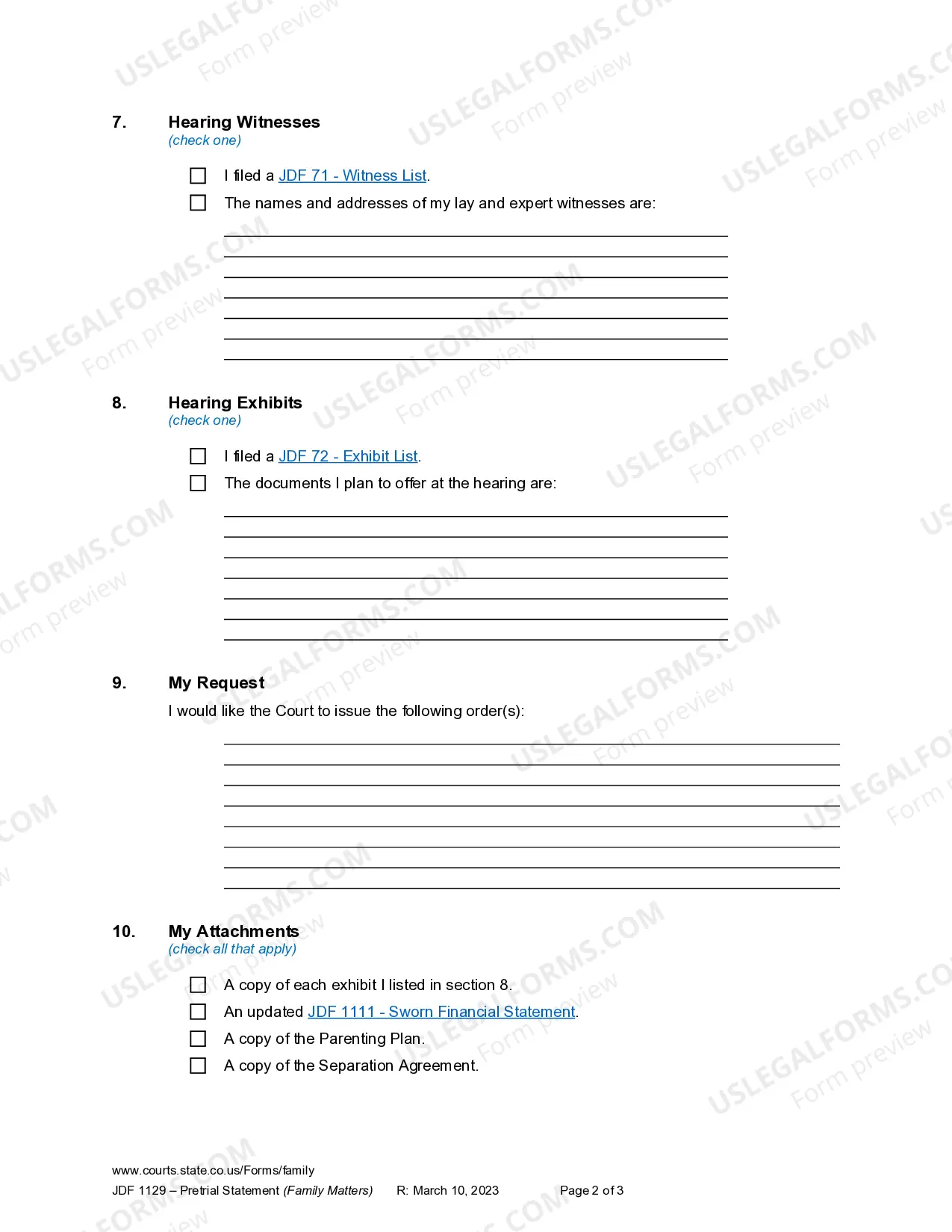 Preview Pre-Trial Statement - Family Matters