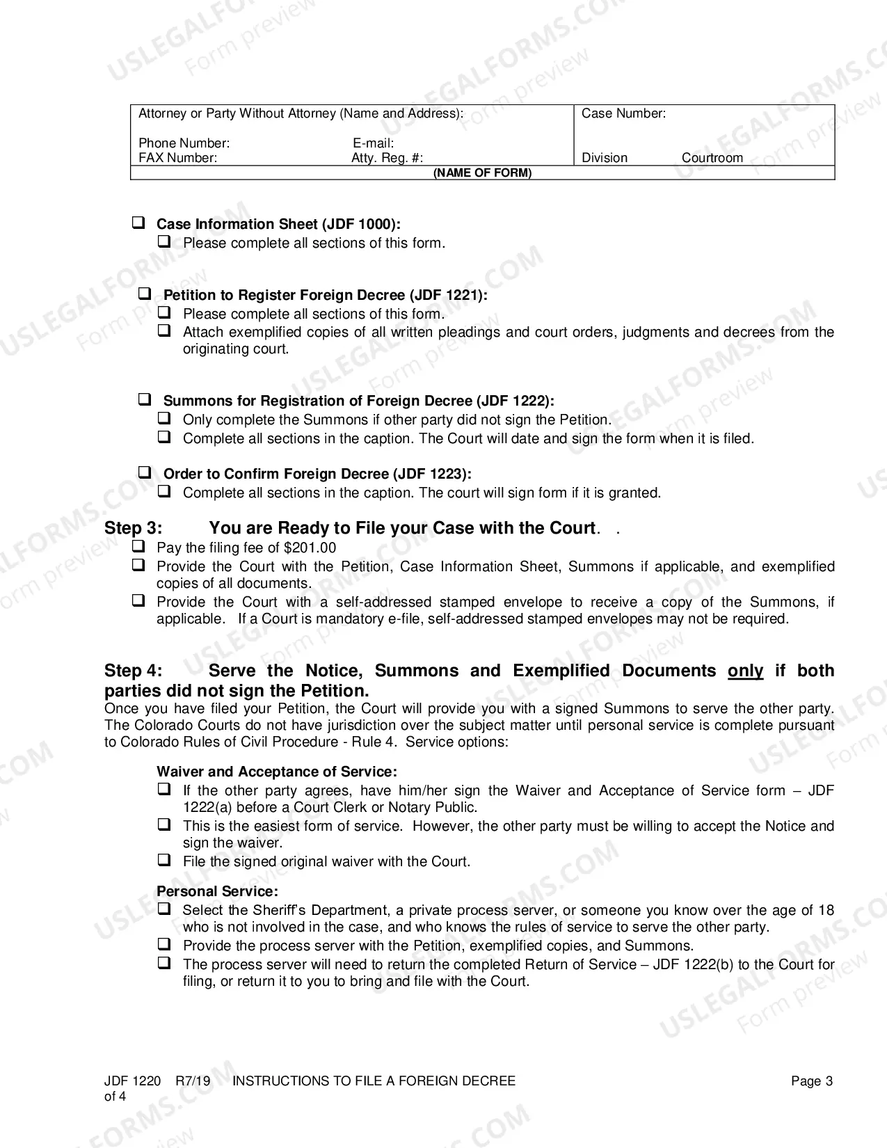 Preview Instructions to File a Foreign Decree