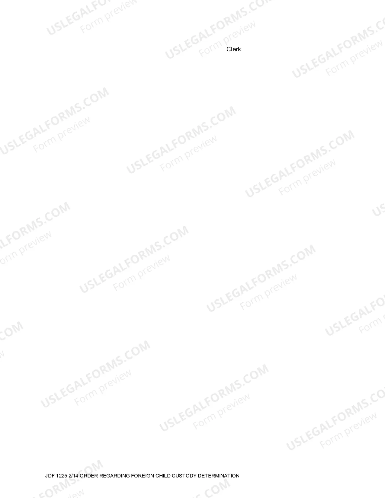 Preview Order Regarding Foreign Child Custody Determination