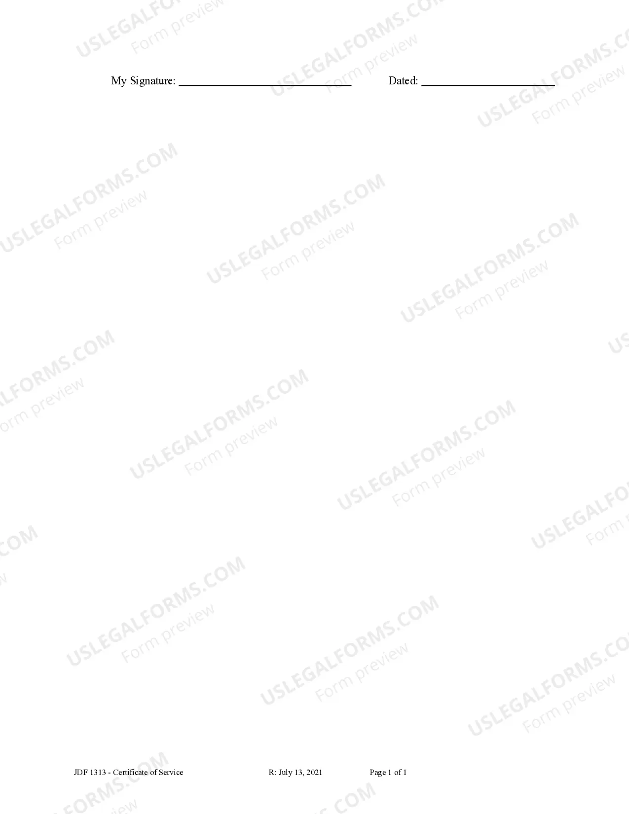 Preview Certificate of Service - Family Matters