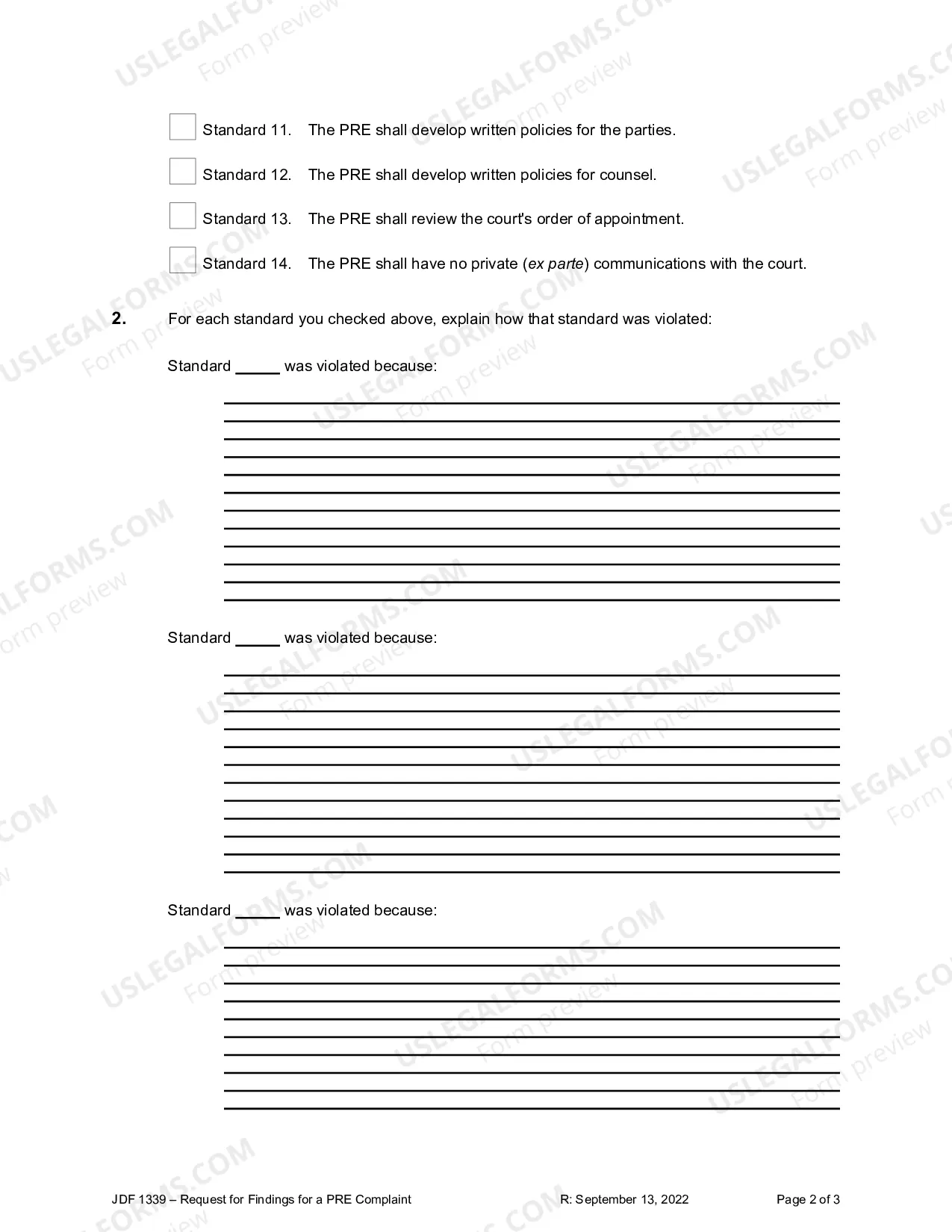 Preview Request for Prima Facie Findings for a PRE Complaint