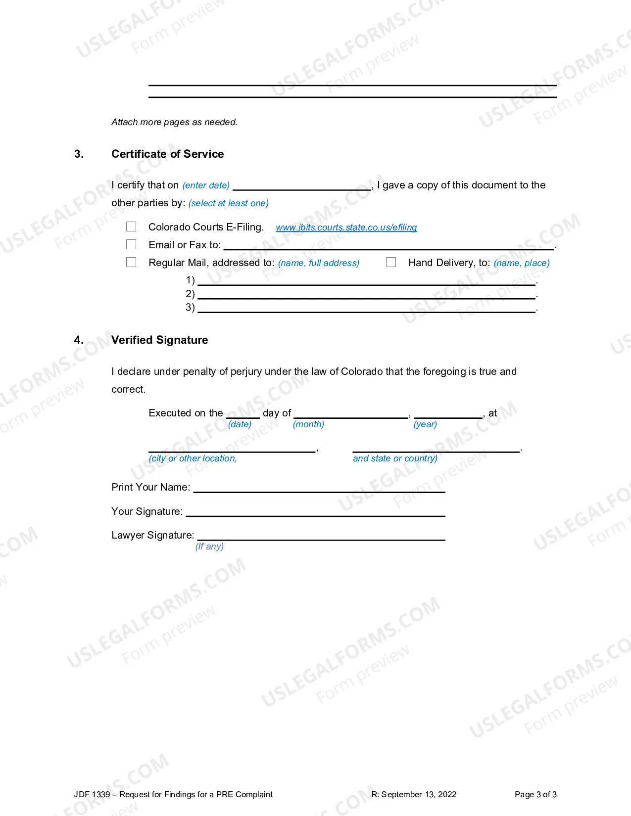 Preview Request for Prima Facie Findings for a PRE Complaint