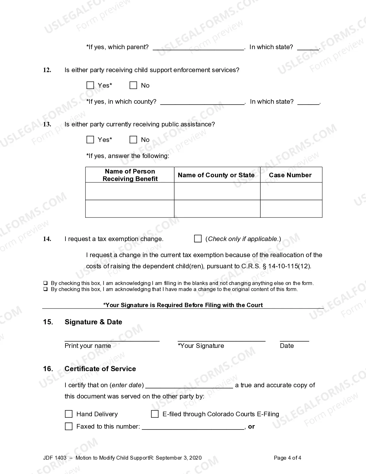 Preview Motion to Modify Child Support