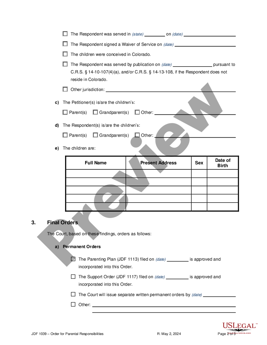 1422 jdf parental allocation responsibilities