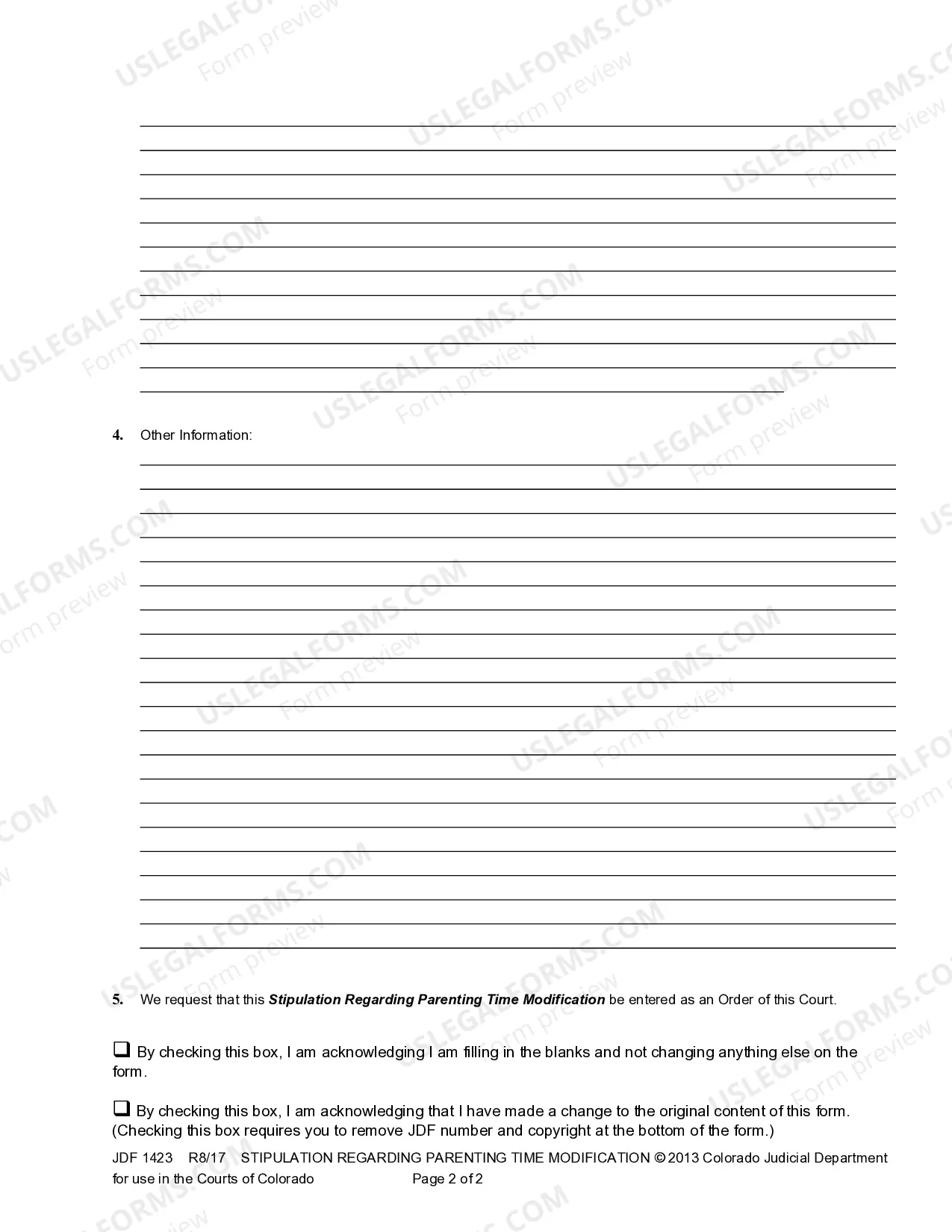 Preview Stipulation Regarding Parenting Time Modification