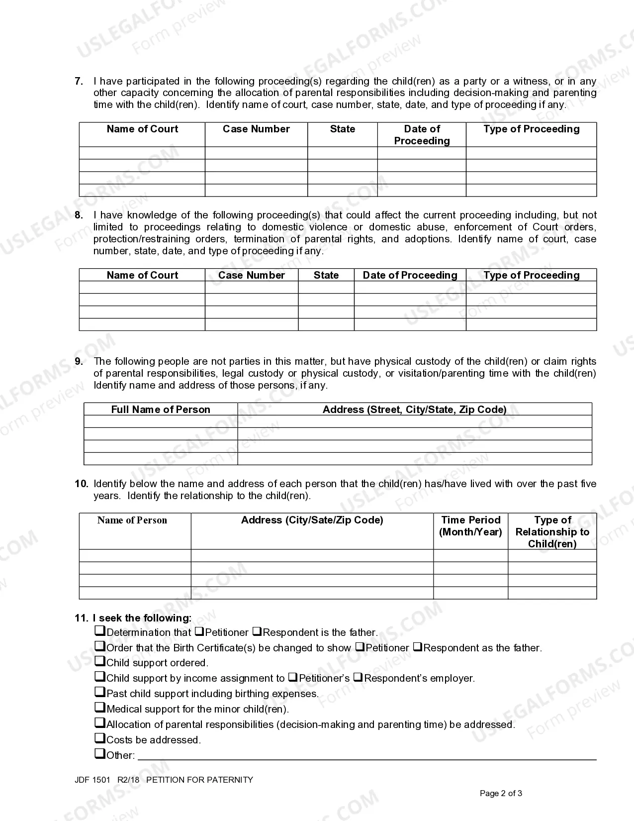 Preview Petition in Paternity