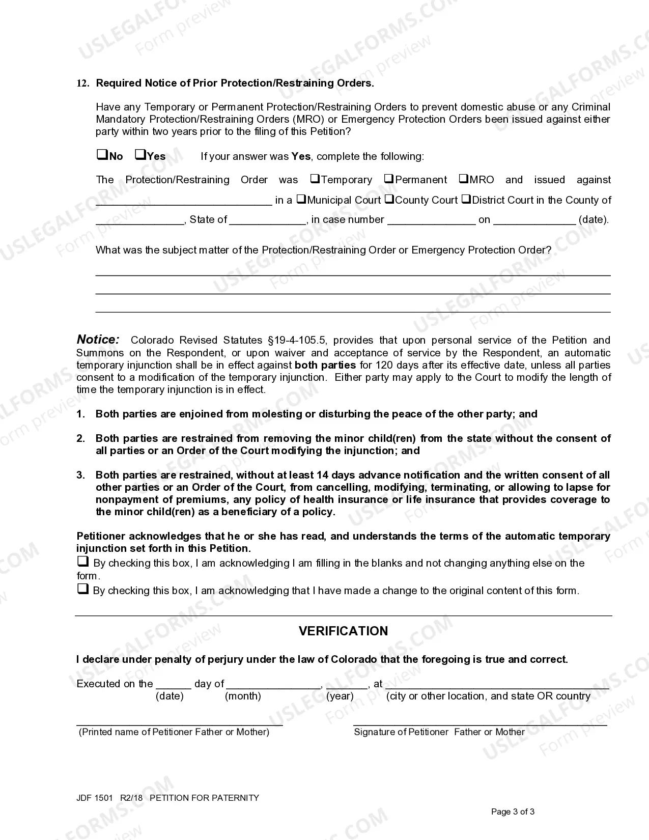 Preview Petition in Paternity