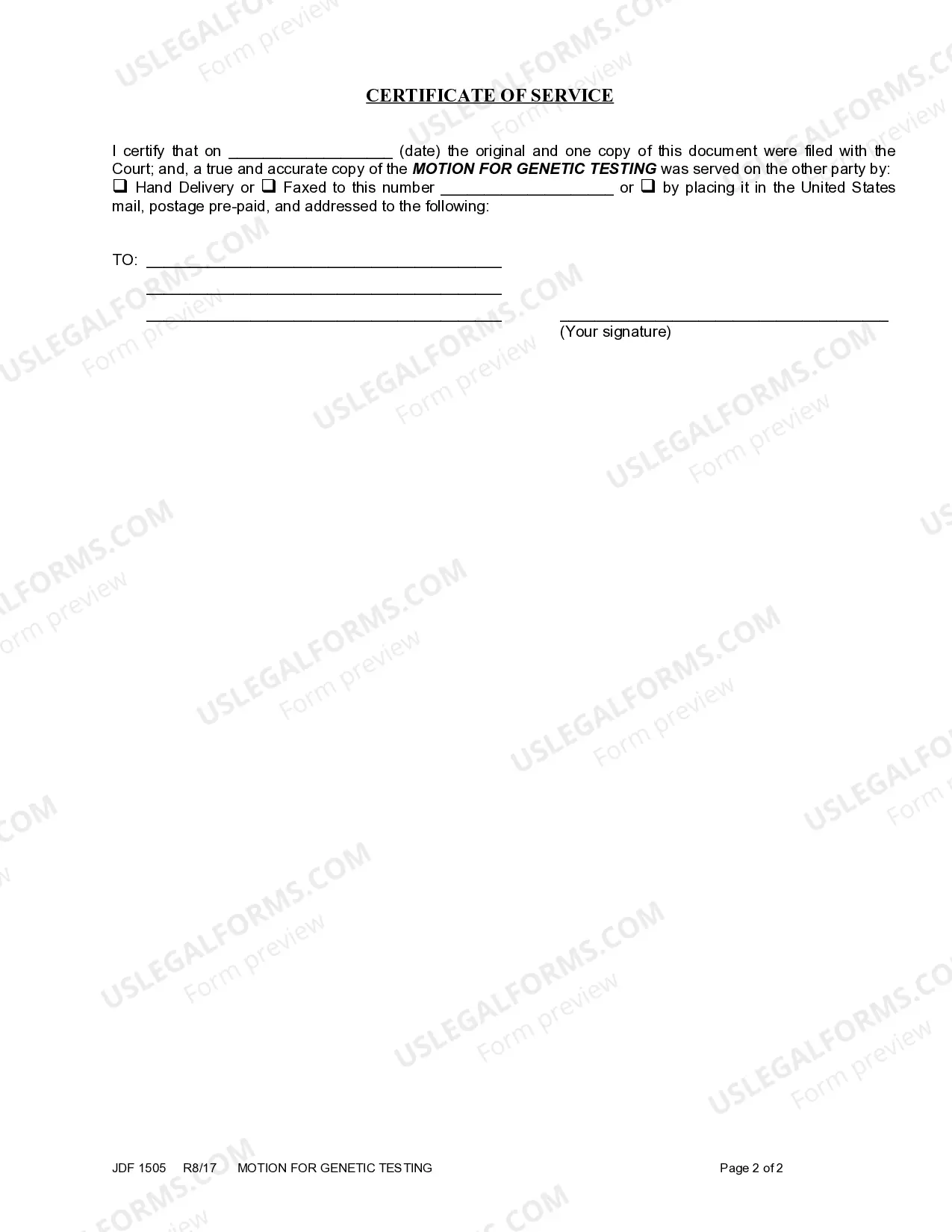 Preview Motion for Genetic Testing