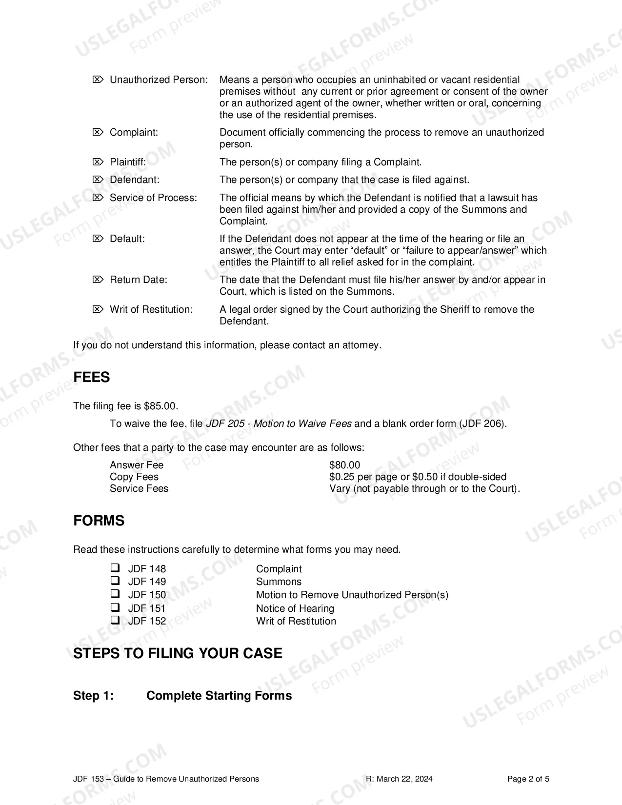 Preview Guide to Remove of Unauthorized Persons