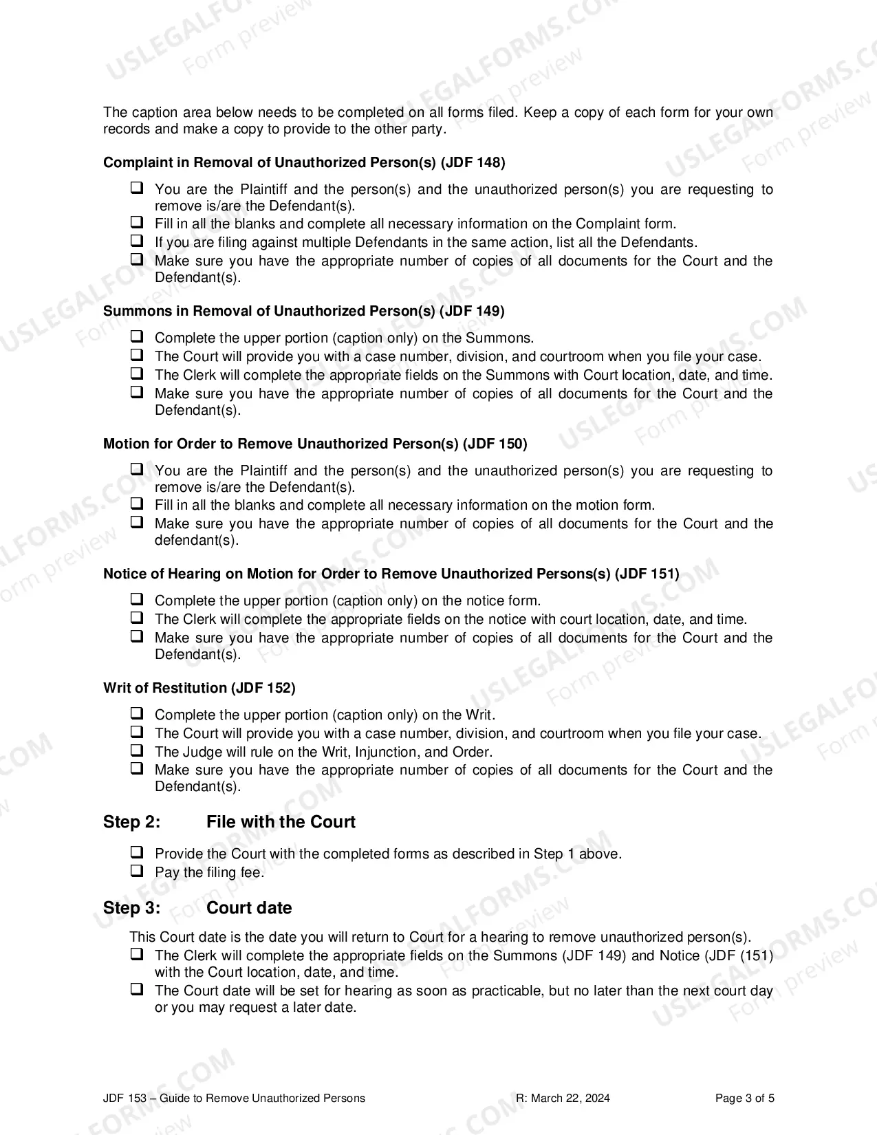 Preview Guide to Remove of Unauthorized Persons