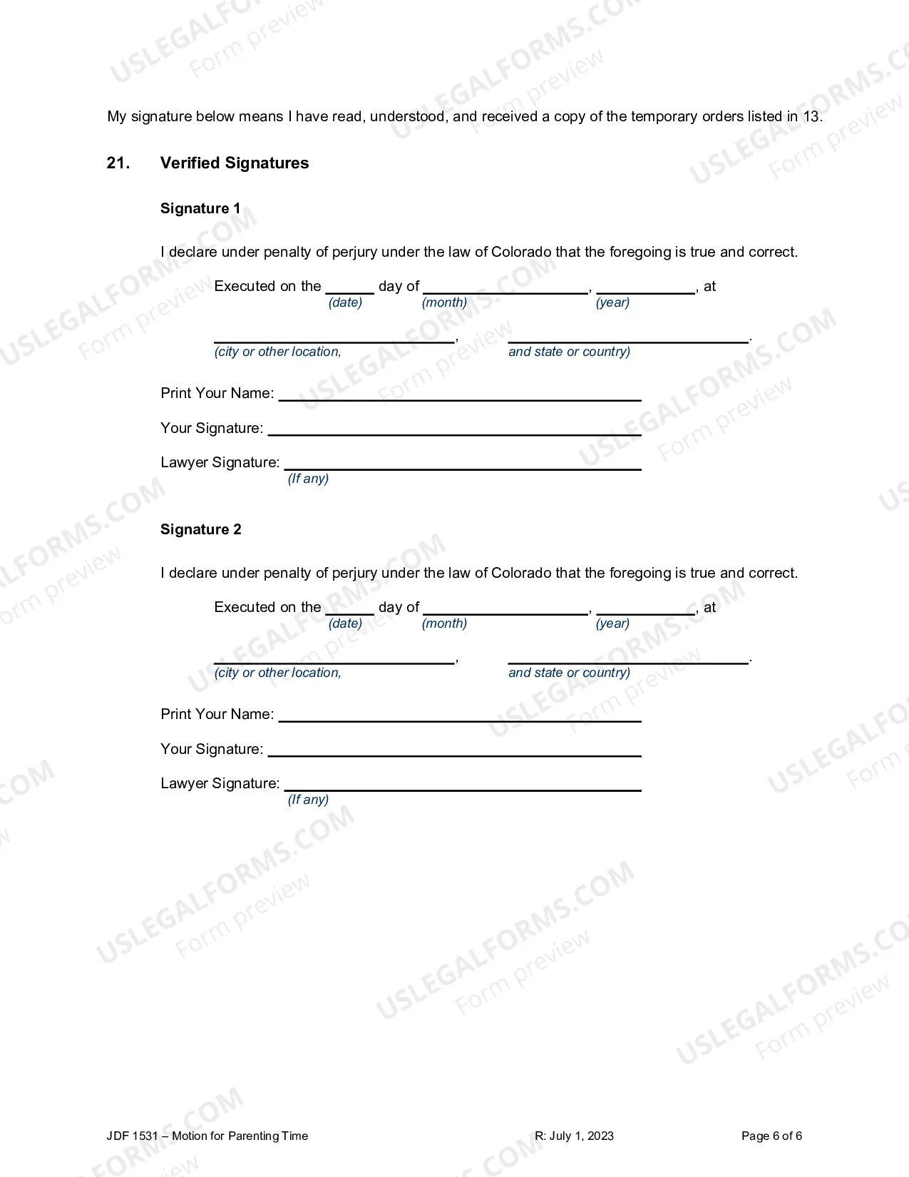 Preview Motion for Parenting Time - For Use in Juvenile Cases - Parentage and/or Support Enforcement