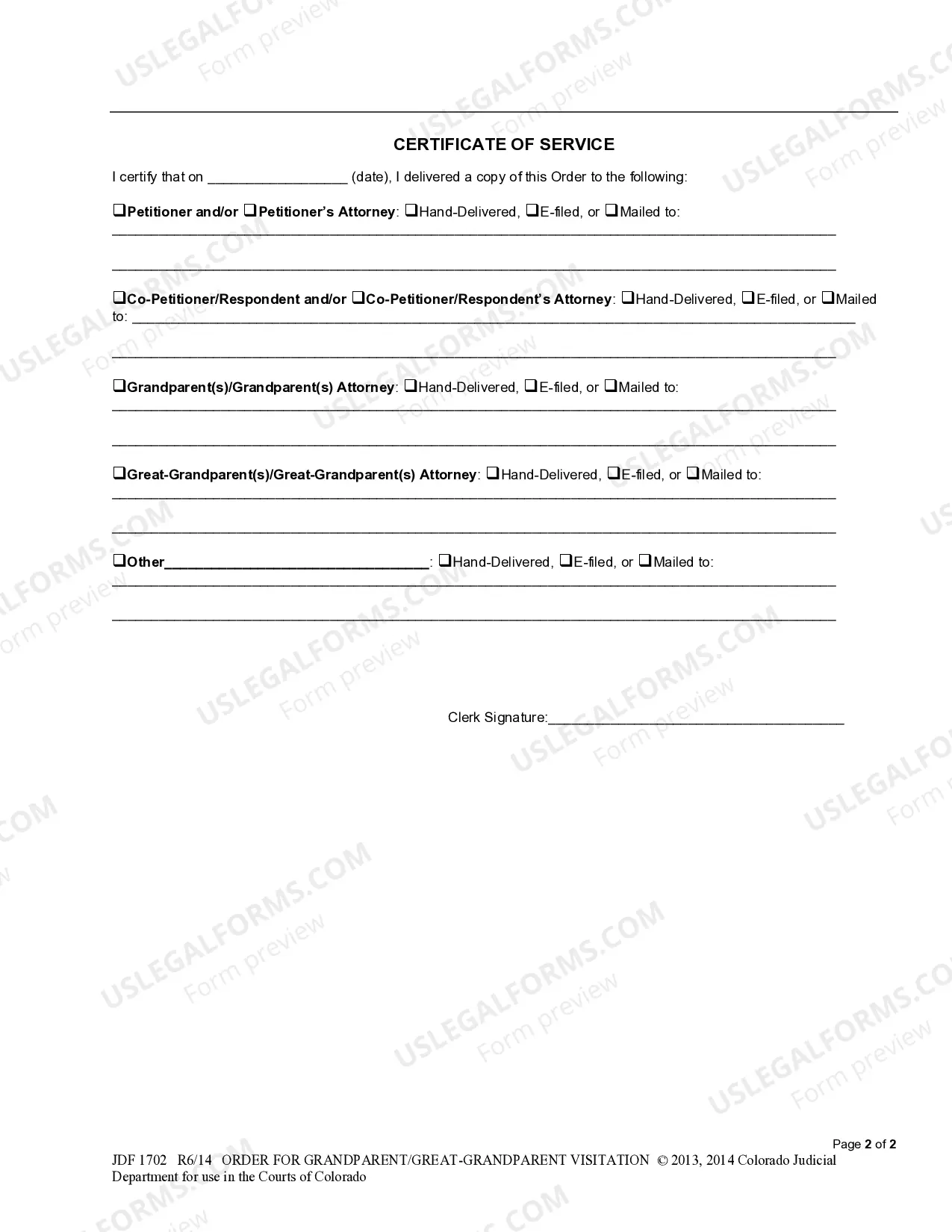 Preview Order Regarding Pleading Affidavit for Grandparent or Great-Grandparent Visitation