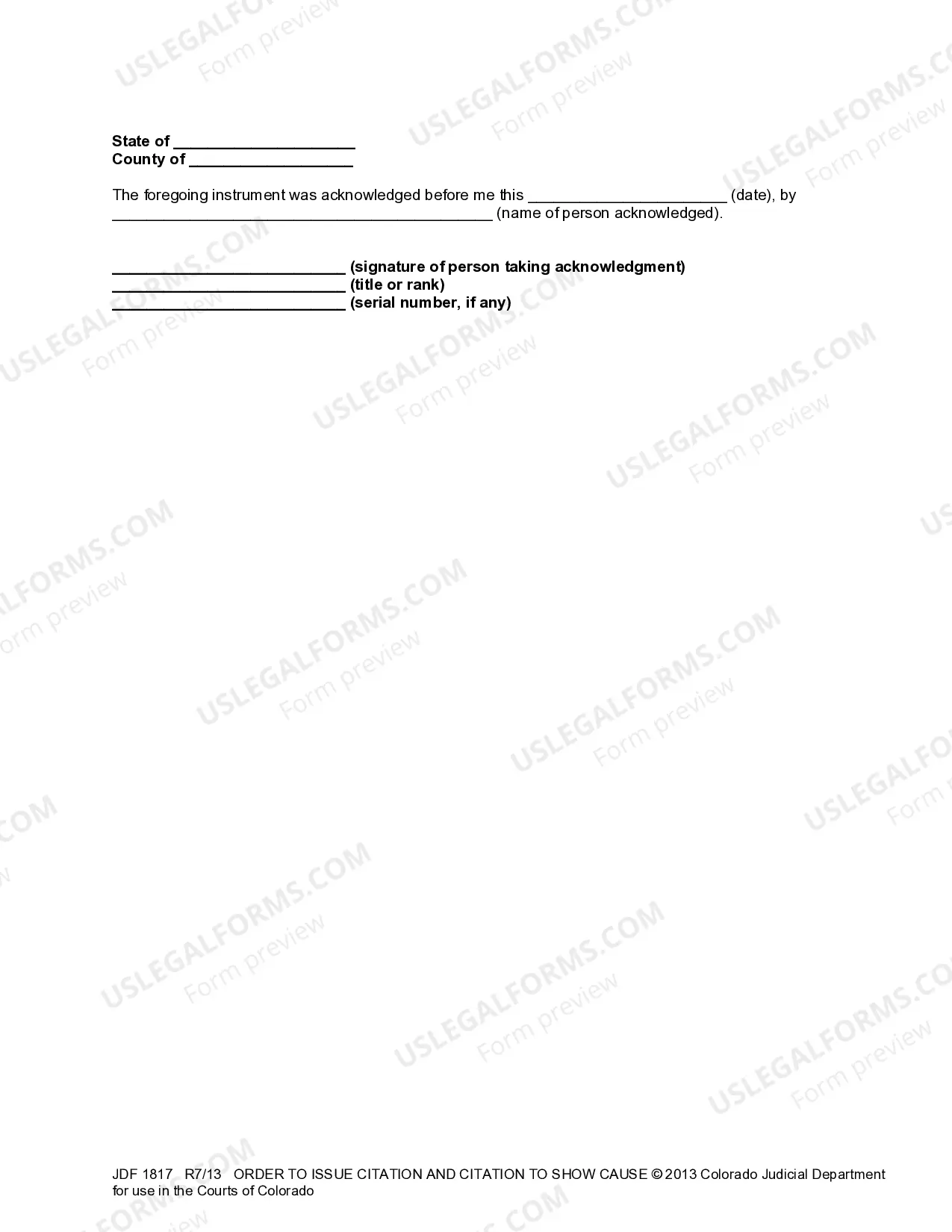 Preview Order to Issue Citation and Citation to Show Cause