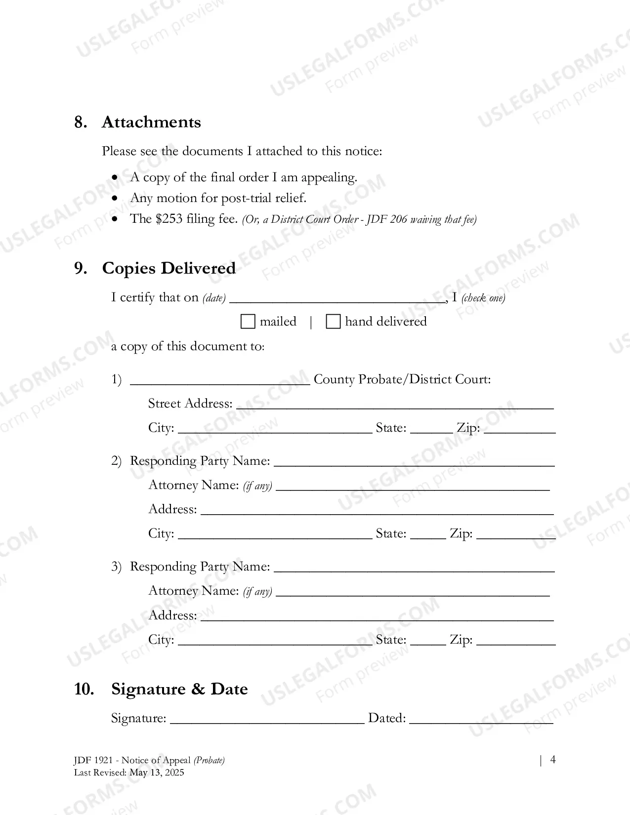 Preview Notice of Appeal - Probate