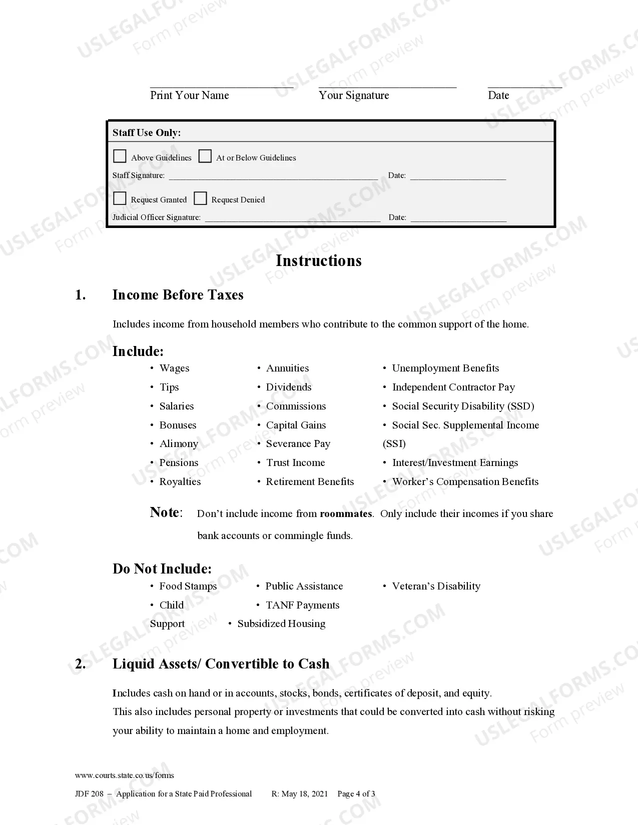 Preview Application for a State Paid Professional
