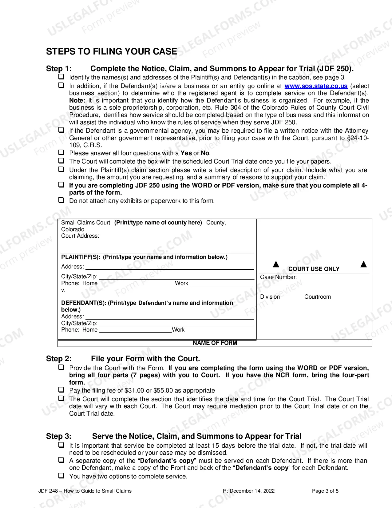 Preview Guide to Small Claims
