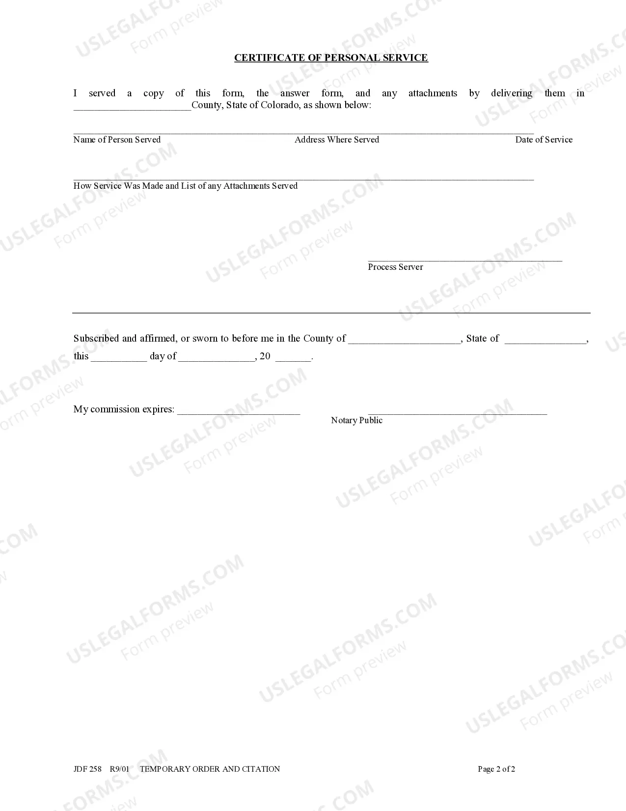 Preview Temporary Order and Citation - Enforcement of Restrictive Covenant on Residential Property