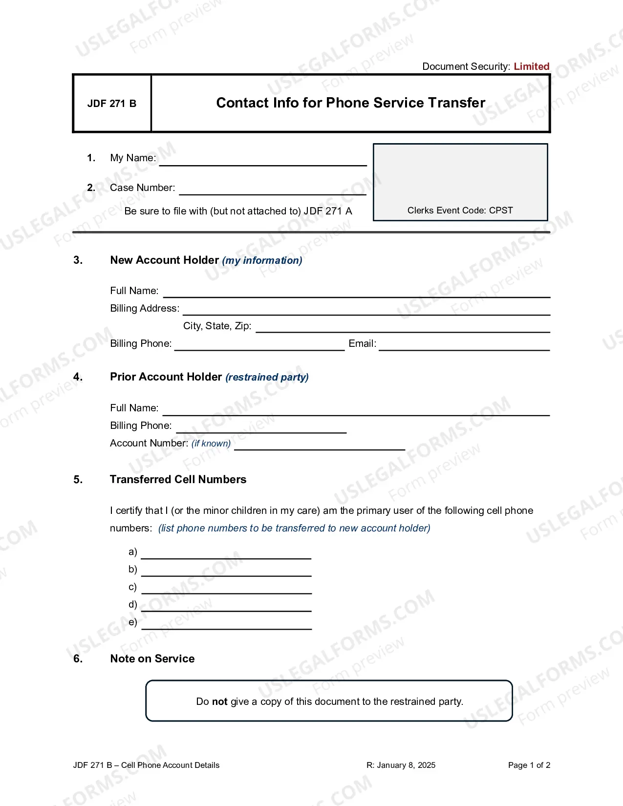 Preview Contact Info for Phone Service Transfer