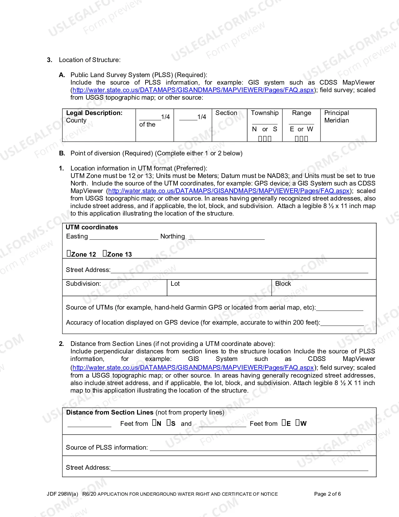 Preview Application For Underground Water Right