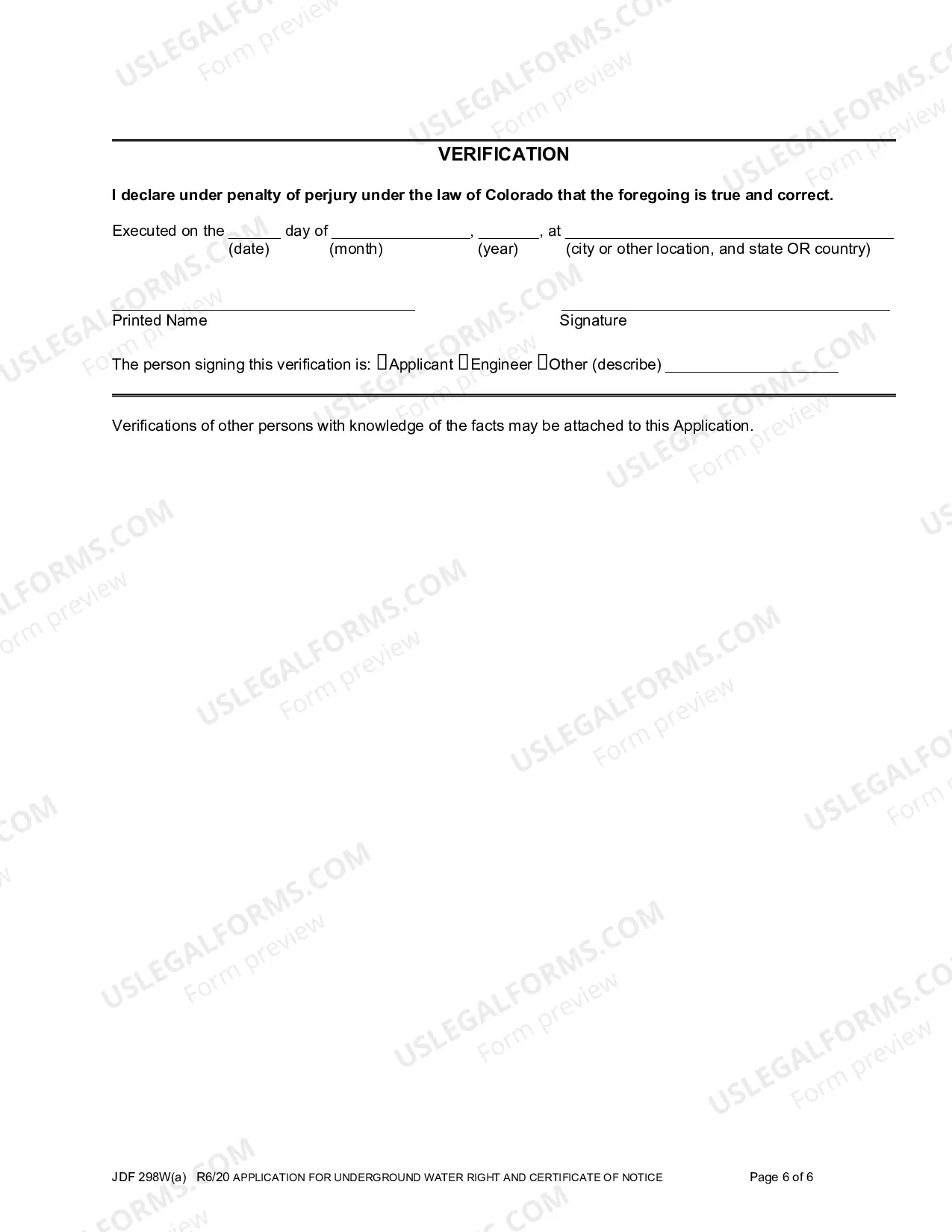 Preview Application For Underground Water Right