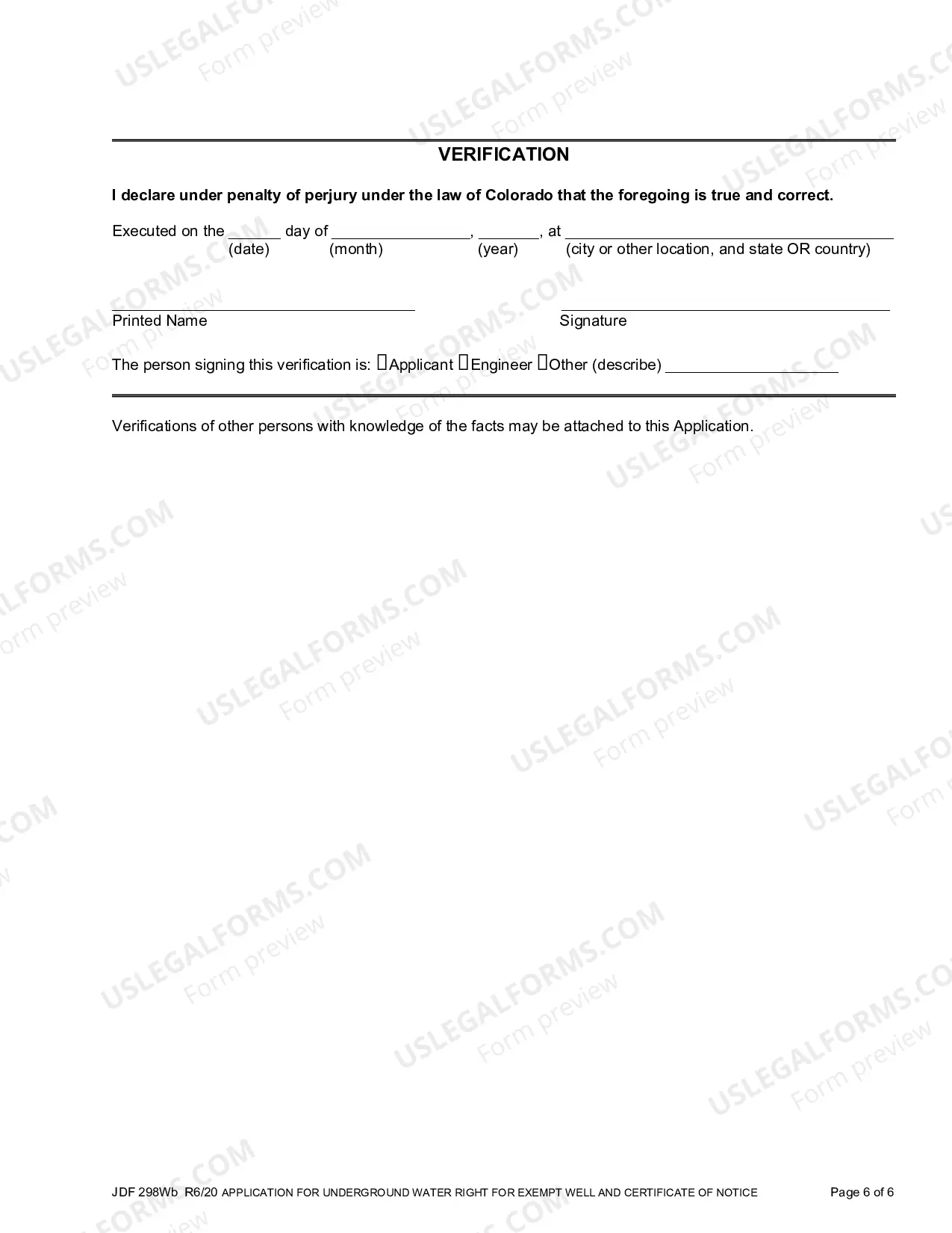 Preview Application for Underground Water Right for an Exempt Well
