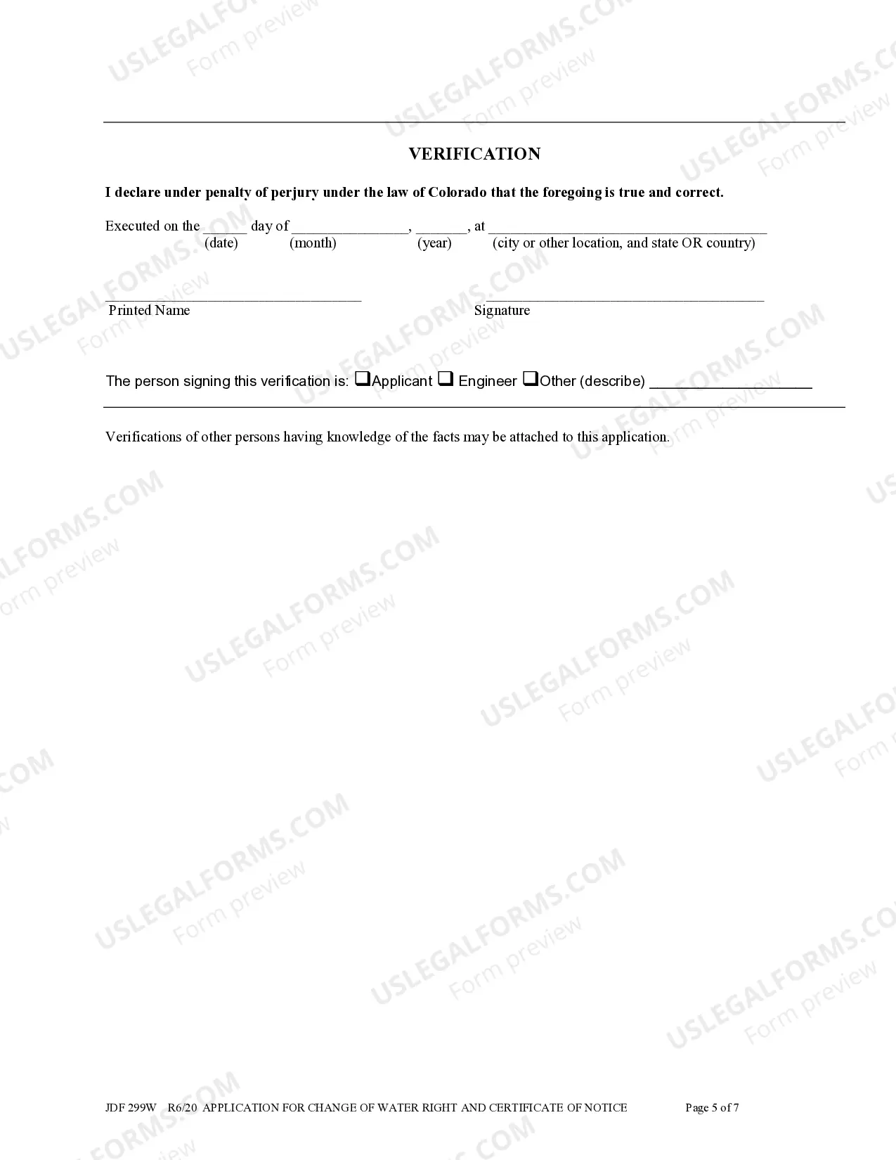 Preview Application for Change of Water Right