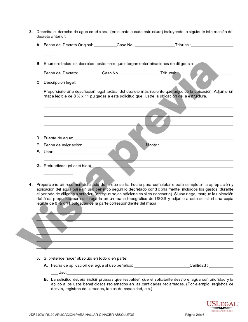 Preview Solicitud de determinación de diligencia o para hacer absoluta