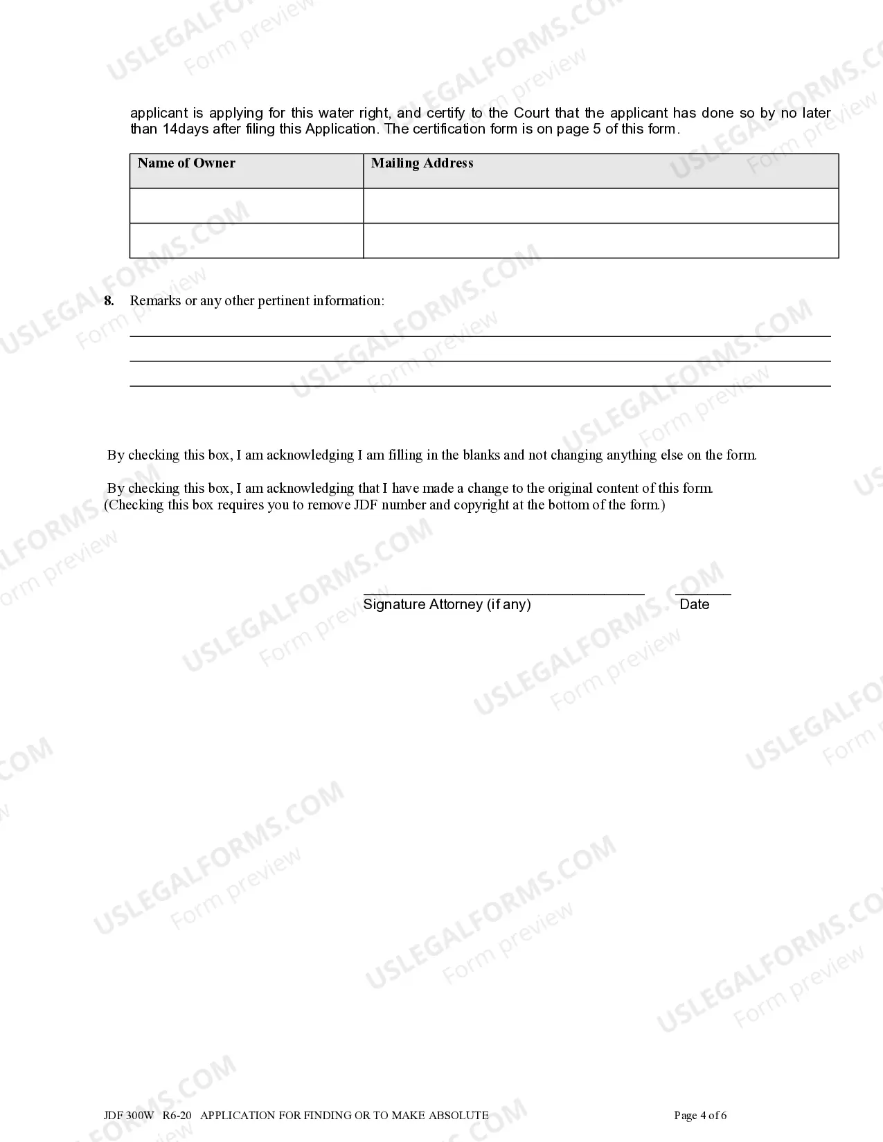 Preview Application For Finding of Diligence or To Make Absolute