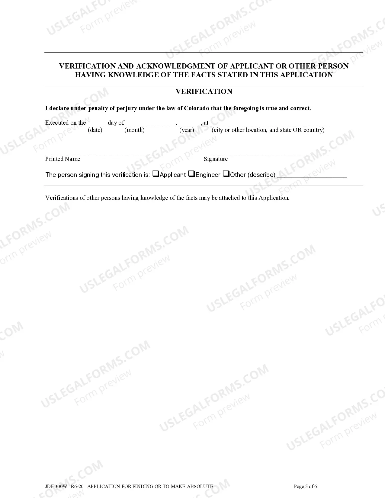 Preview Application For Finding of Diligence or To Make Absolute